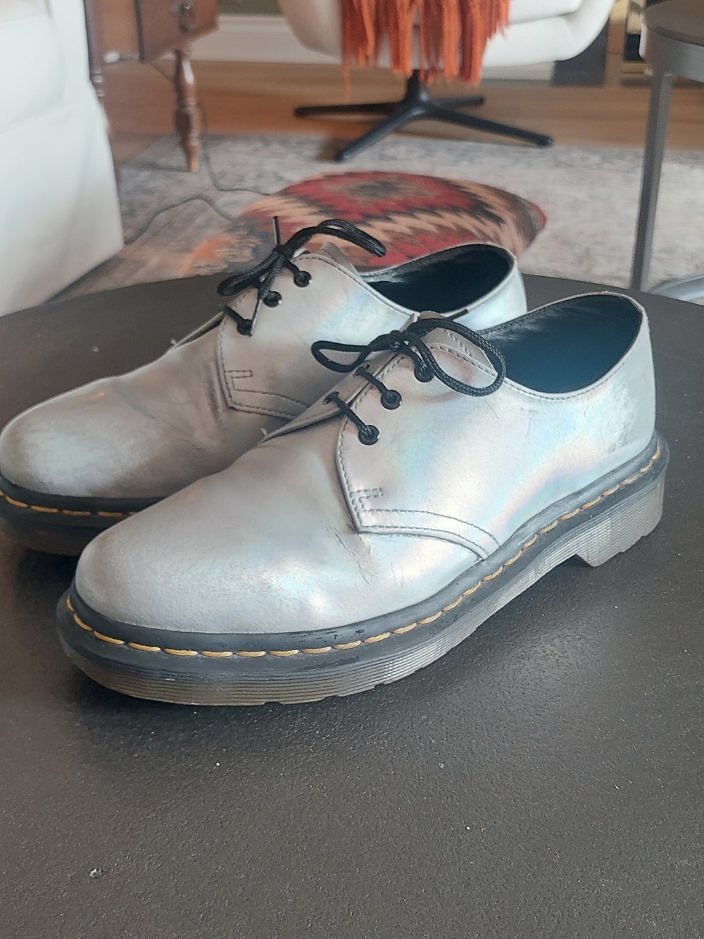 Dr. Marten’s 1461 Silver Iced Metallic Irridescent Oxford Shoes